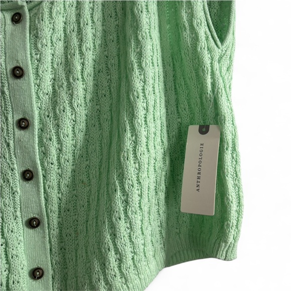 NWT Anthro Pilcro Cropped Knit Sweater in Mint Green - Picture 8 of 10